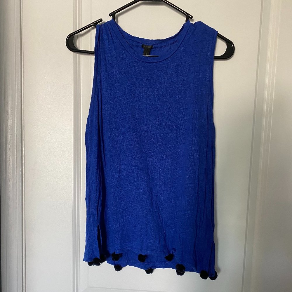 J Crew Muscle Tee with Pom Pom Detail